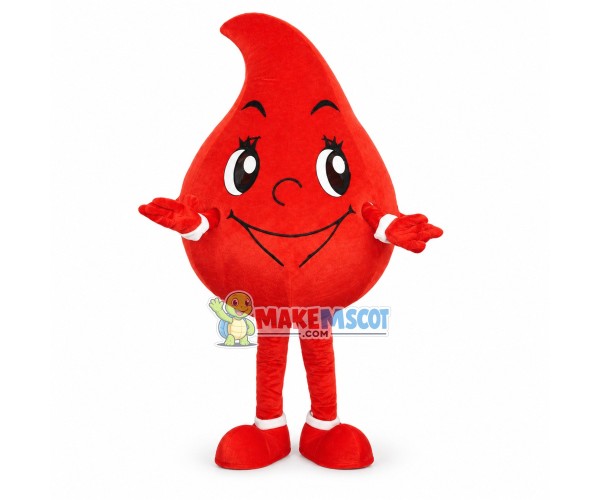 Deluxe Cartoon Red Blood Drop Mascot Costume	 