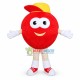 Deluxe Cartoon Red Apple With In Red Peaked Cap Mascot Costume Deluxe Cartoon Red Apple With In Red Peaked Cap Mascot Costume