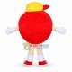 Deluxe Cartoon Red Apple With In Red Peaked Cap Mascot Costume Deluxe Cartoon Red Apple With In Red Peaked Cap Mascot Costume