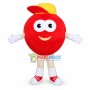 Deluxe Cartoon Red Apple With In Red Peaked Cap Mascot Costume