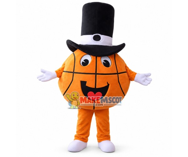 Basketball In Top Hat Mascot Costume 