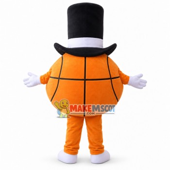 Basketball In Top Hat Mascot Costume Basketball In Top Hat Mascot Costume