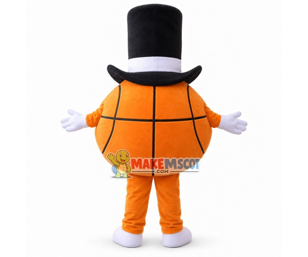 Basketball In Top Hat Mascot Costume Basketball In Top Hat Mascot Costume