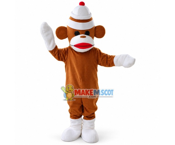 Sock Monkey Koko Mascot Costume Sock Monkey Koko Mascot Costume