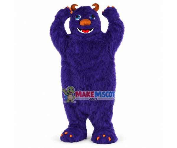 Lovely Blue Fur Monster Mascot Costume 
