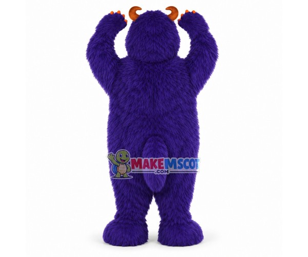 Lovely Blue Fur Monster Mascot Costume 