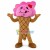 Adult Cartoon Pink Creamy Ice Cream Cone Mascot Costume	
