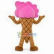 Adult Cartoon Pink Creamy Ice Cream Cone Mascot Costume Adult Cartoon Pink Creamy Ice Cream Cone Mascot Costume