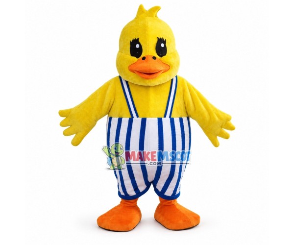 Fat Baby Duck In Overalls Mascot Costume Fat Baby Duck In Overalls Mascot Costume