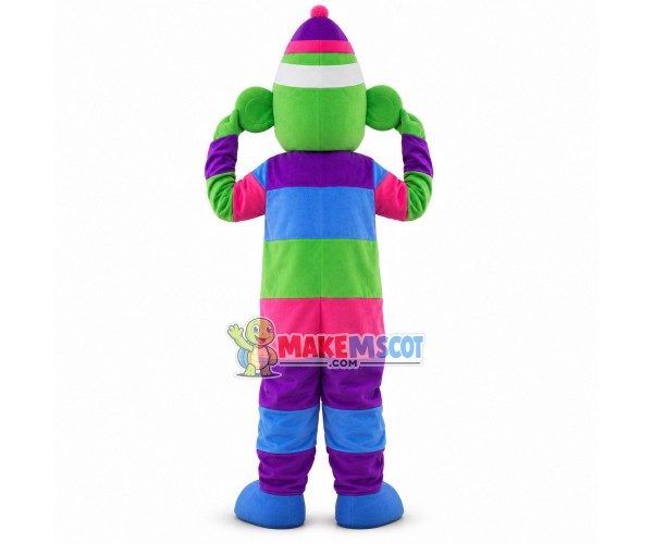 Rainbow Striped Sock Monkey Mascot Costume Rainbow Striped Sock Monkey Mascot Costume