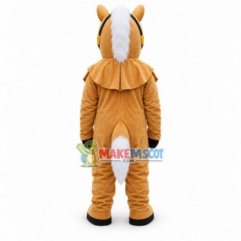 Harnessed Brown Horse Mascot Costume Harnessed Brown Horse Mascot Costume