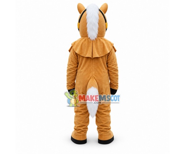 Harnessed Brown Horse Mascot Costume Harnessed Brown Horse Mascot Costume
