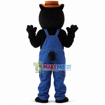 Worker Black Bear Mascot Costume 