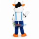 Lovely Cow Wearing Blue Overalls Mascot Costume Lovely Cow Wearing Blue Overalls Mascot Costume