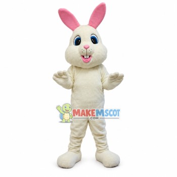 Lovely Light Yellow Rabbit Mascot Costume Adult Plush