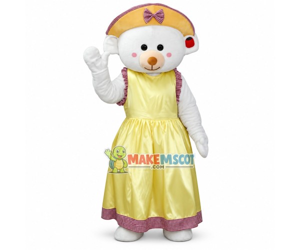 Lady White Bear Mascot Costume Lady White Bear Mascot Costume