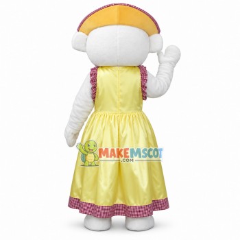 Lady White Bear Mascot Costume Lady White Bear Mascot Costume