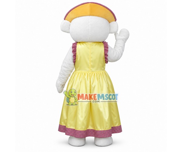 Lady White Bear Mascot Costume