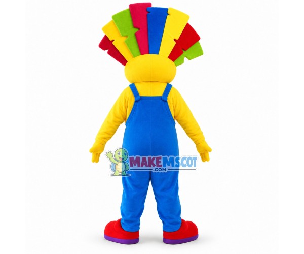 Lovely Clown With Colored Hair Mascot Costume Lovely Clown With Colored Hair Mascot Costume