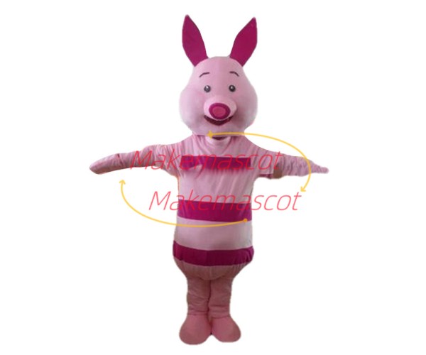 Timid Piglet Mascot Cartoon Character Costume Timid Piglet Mascot Cartoon Character Costume