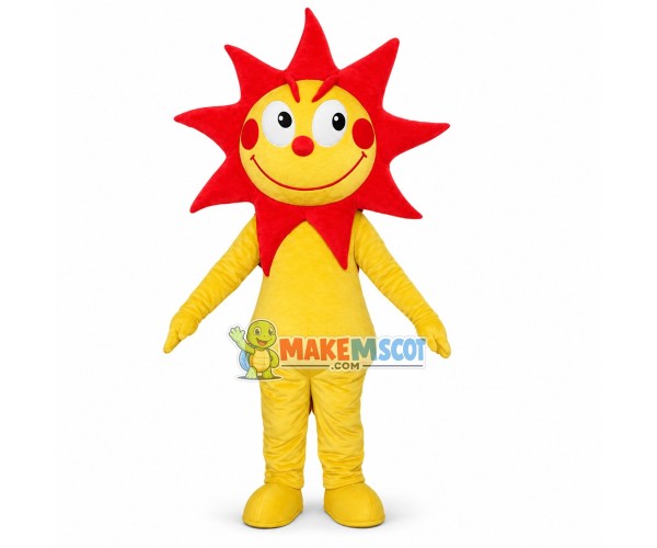Scorching Sun Man Cartoon Mascot Costume Scorching Sun Man Cartoon Mascot Costume