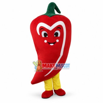 Deluxe Cartoon Red Pepper Mascot Adult Costume Deluxe Cartoon Red Pepper Mascot Adult Costume