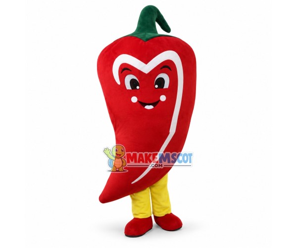 Deluxe Cartoon Red Pepper Mascot Adult Costume 
