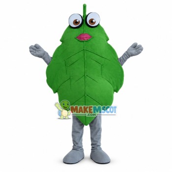 Deluxe Green Leaf Mascot Cartoon Costume Deluxe Green Leaf Mascot Cartoon Costume