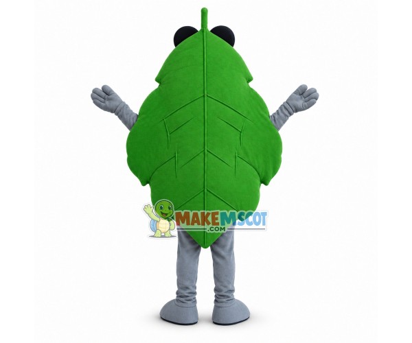 Deluxe Green Leaf Mascot Cartoon Costume Deluxe Green Leaf Mascot Cartoon Costume