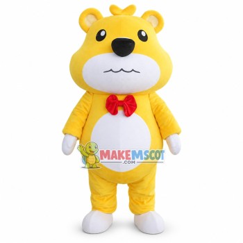 Depressed Yellow Bear Cartoon Mascot Costume Depressed Yellow Bear Cartoon Mascot Costume