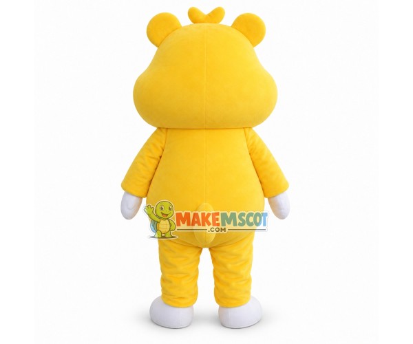 Depressed Yellow Bear Cartoon Mascot Costume