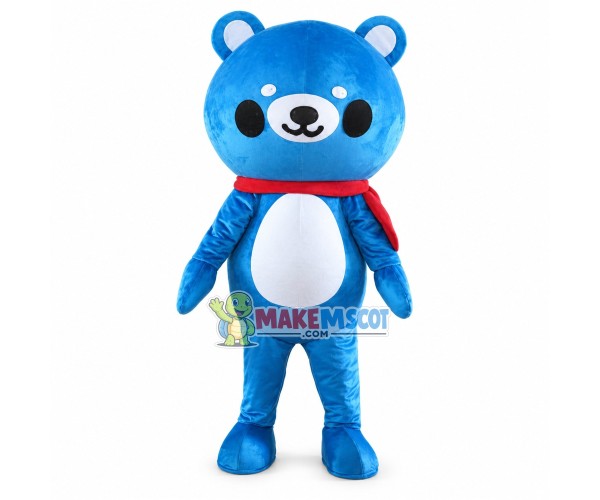 Blue Teddy Bear Cartoon Mascot Costume Blue Teddy Bear Cartoon Mascot Costume