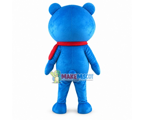 Blue Teddy Bear Cartoon Mascot Costume Blue Teddy Bear Cartoon Mascot Costume