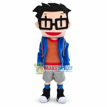 Hardworking Boy Mascot Costume