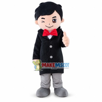 Winking Gentleman Mascot Costume Winking Gentleman Mascot Costume