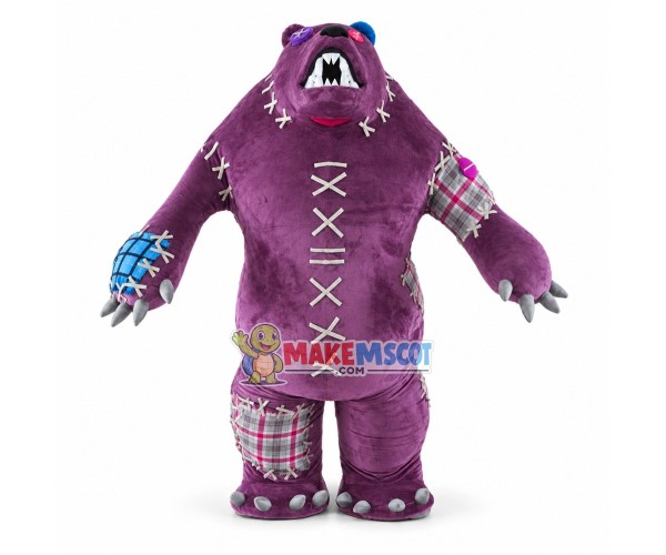 Scary Purple Beggar Bear Mascot Costume Scary Purple Beggar Bear Mascot Costume