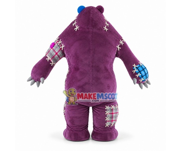 Scary Purple Beggar Bear Mascot Costume Scary Purple Beggar Bear Mascot Costume