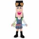 Cool Charming Girl With Square Face Mascot Costume Cool Charming Girl With Square Face Mascot Costume