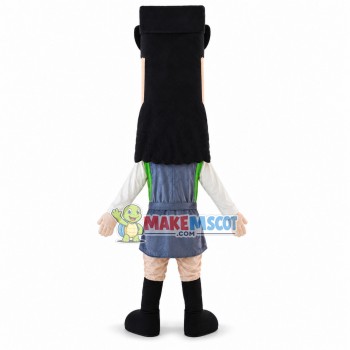 Cool Charming Girl With Square Face Mascot Costume
