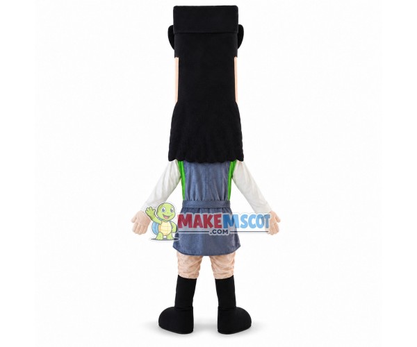 Cool Charming Girl With Square Face Mascot Costume Cool Charming Girl With Square Face Mascot Costume