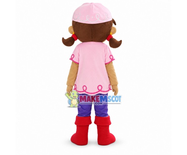 Adventurous Pirate Girl Izzy Mascot Costume Adventurous Pirate Girl Izzy Mascot Costume