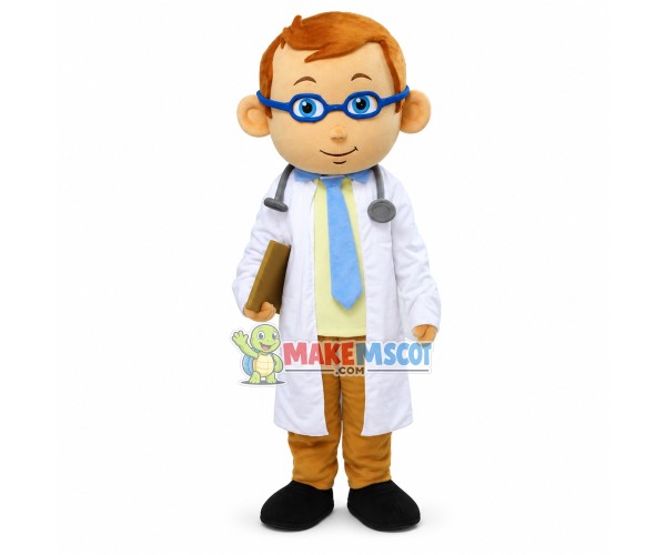 Doctor With Blue Glasses Mascot Costume	