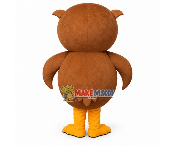 Deluxe Brown Owl Cartoon Mascot Costume Deluxe Brown Owl Cartoon Mascot Costume