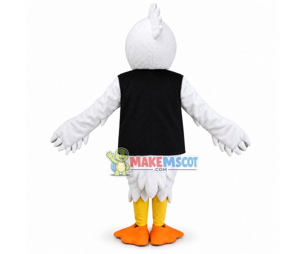 American White Ibis In Black Vest Mascot Costume American White Ibis In Black Vest Mascot Costume