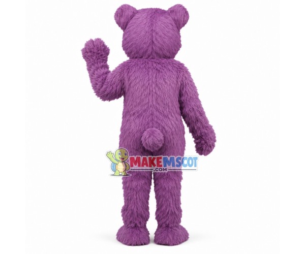 Purple Teddy Bear Long Fur Mascot Costume Purple Teddy Bear Long Fur Mascot Costume