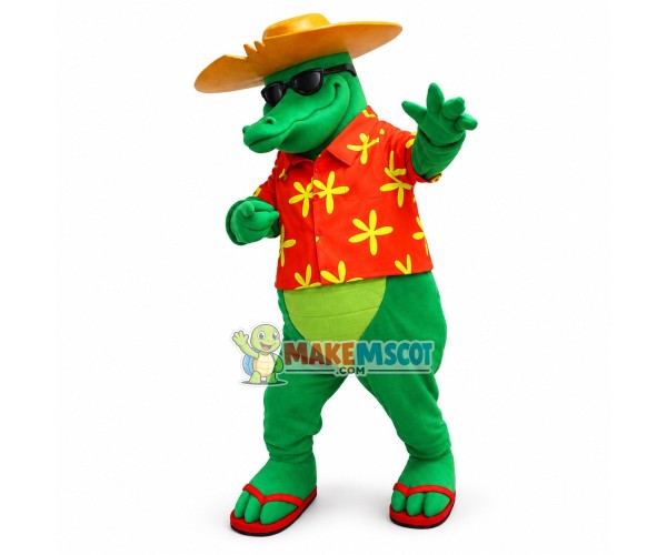 Cool Green Alligator Mascot Costume Cool Green Alligator Mascot Costume