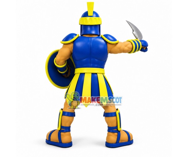 Royal Blue & Gold Spartan Warrior Mascot Costume Royal Blue & Gold Spartan Warrior Mascot Costume