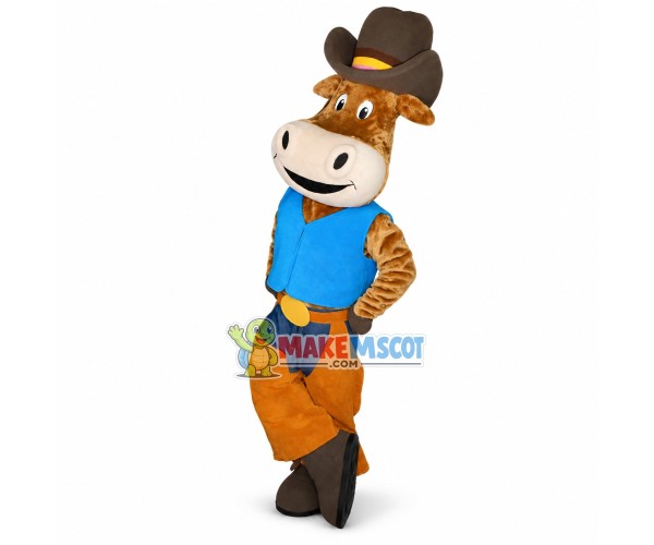 Bull Cowboy Mascot Costume 