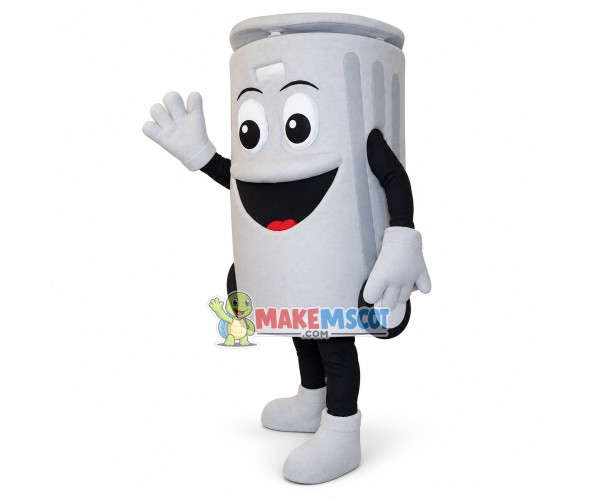 Lightweight Cartoon White Trash Can with Wheels Mascot Costume Lightweight Cartoon White Trash Can with Wheels Mascot Costume