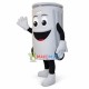 Lightweight Cartoon White Trash Can with Wheels Mascot Costume Lightweight Cartoon White Trash Can with Wheels Mascot Costume